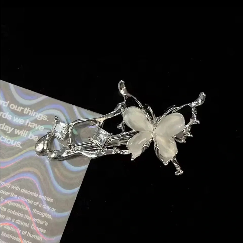 Silver Butterfly Hair Clips